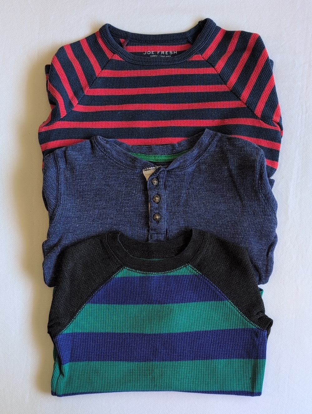 Toddler Boys 3pc Waffle Knit Henley Lot 4T Joe Fresh Carter's Old Navy